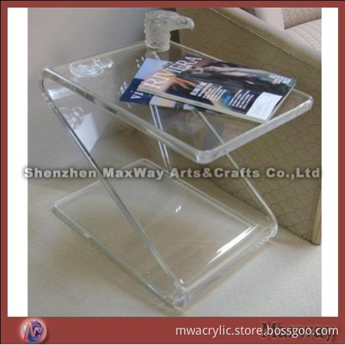 Thickened Z-shaped acrylic end table